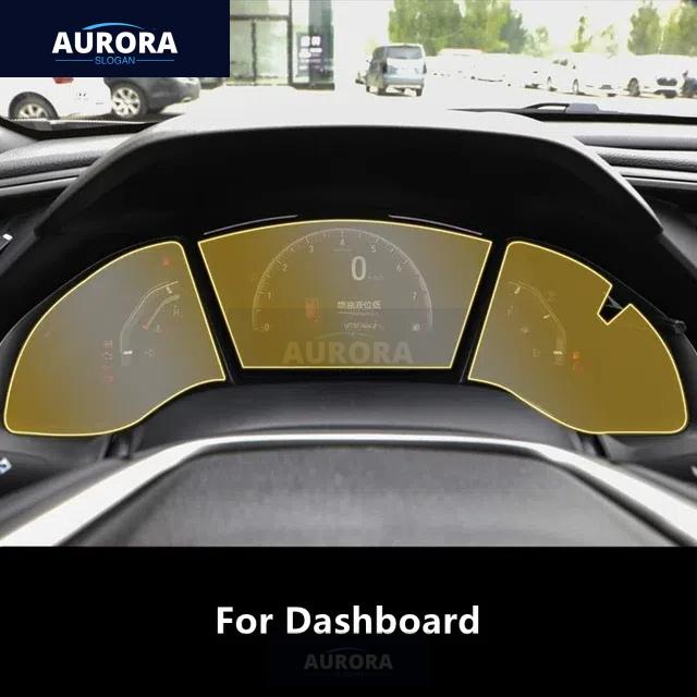 For HONDA CIVIC 16-20 Dashboard,Navigation Screen Transparent TPU Protective Film Anti-scratch Repair Film Accessories Refit