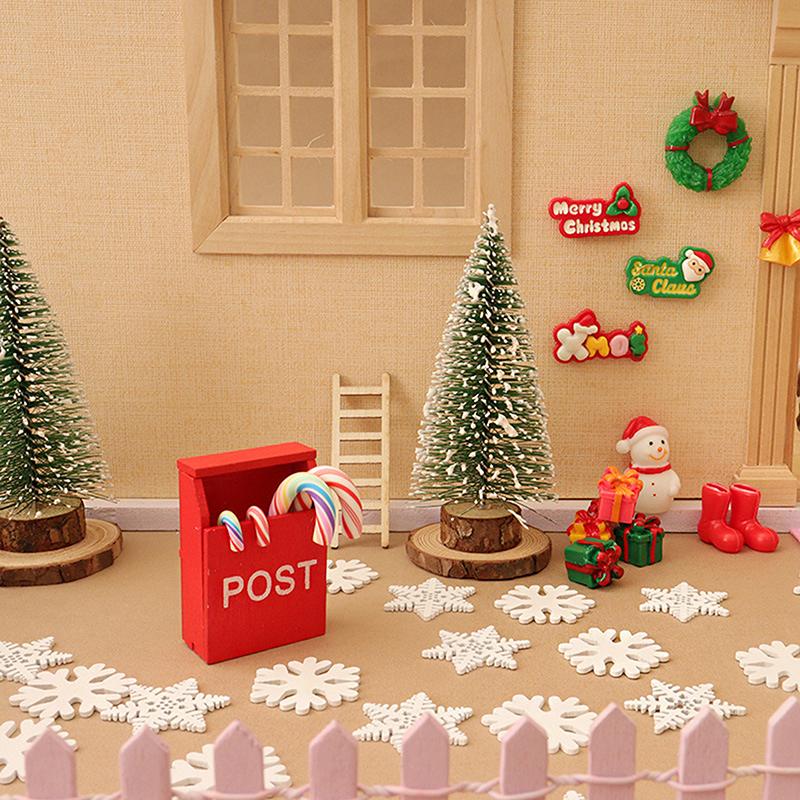 Vánoční figurky Ornament domeček pro panenky Domácí dekorace Jelen Santa Claus Sněhulák