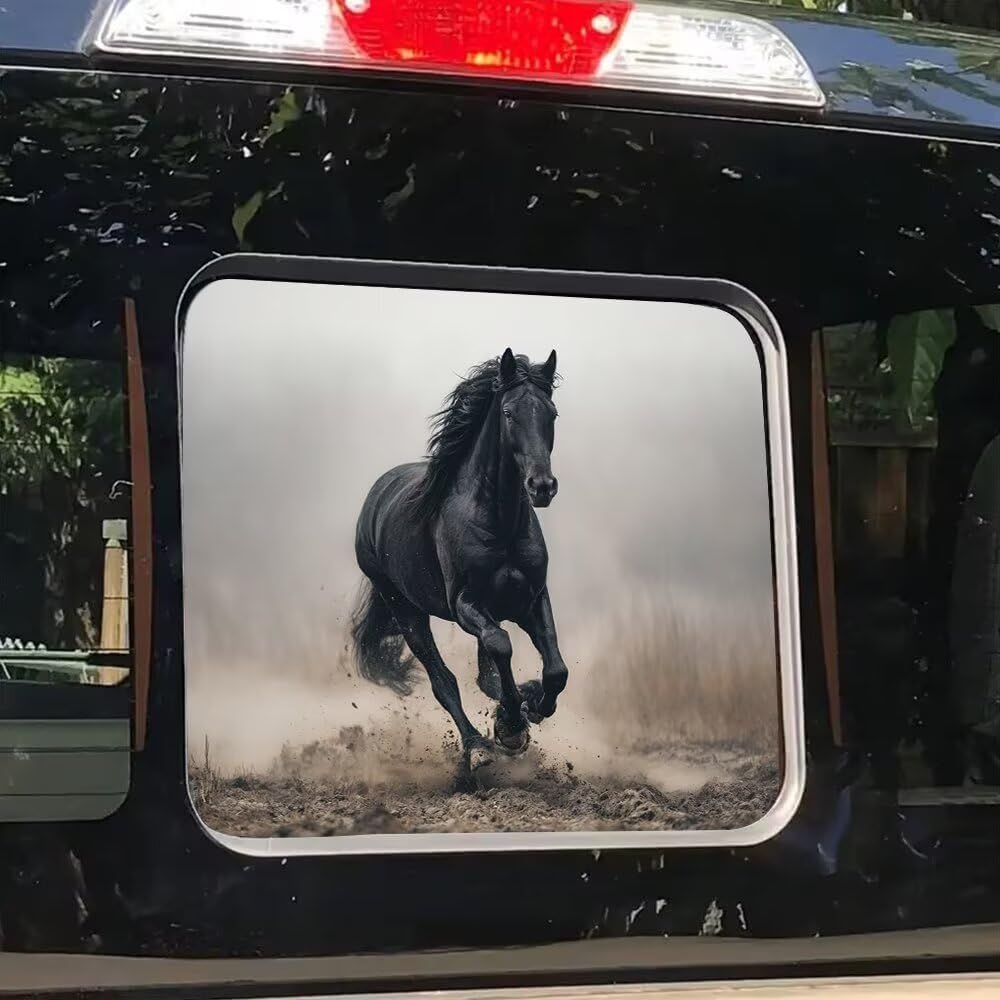 Weißkopfseeadler Aufkleber Hintere Schiebefenster LKW Aufkleber, Schwarze Amerikanische Flagge Heckscheibenaufkleber für LKW Pickup, Patriotische Grafik Vinyl Auto Dekoration