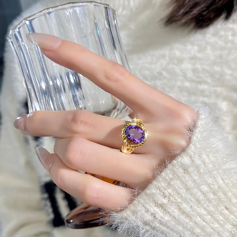 Natural Crystal Stone Dragon Scale Miracle Ring S925 Sterling Silver Ring Women's Fashion Elegant Jewelry Gift