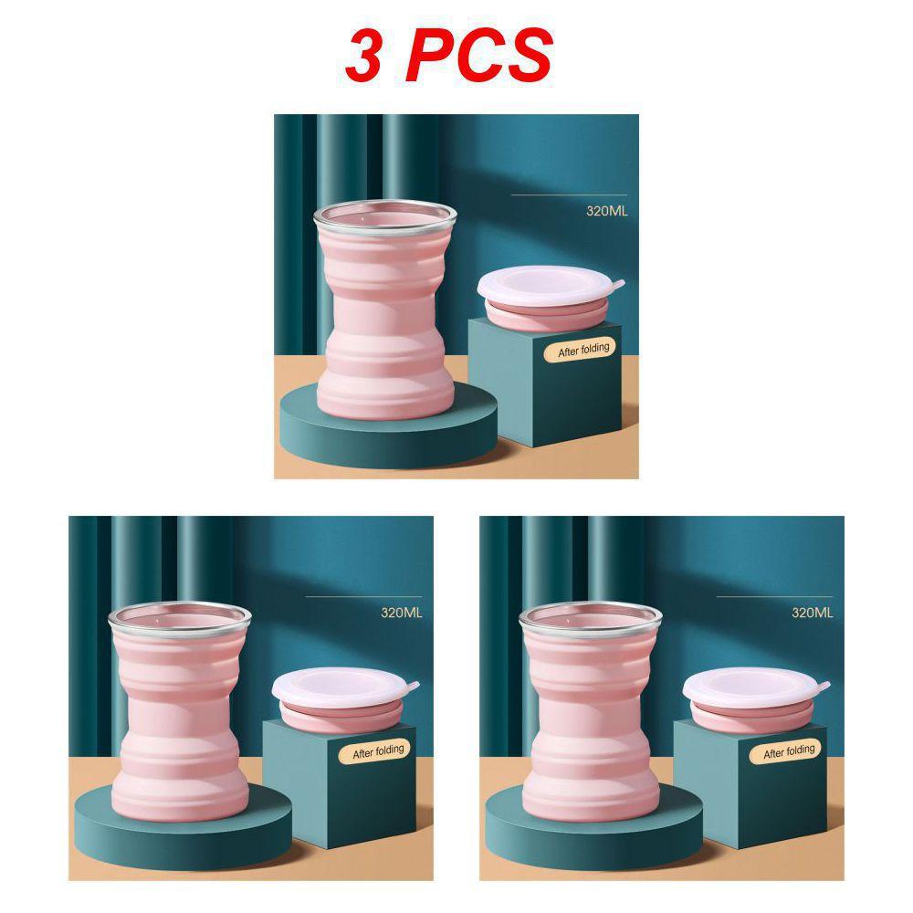 1/3PCS Folding Silicone Travel-Friendly Tea Cup Foldable Reusable Water Bottle Coffee Cup Tour Camp Telescopic Athletic Tr Practical Use
