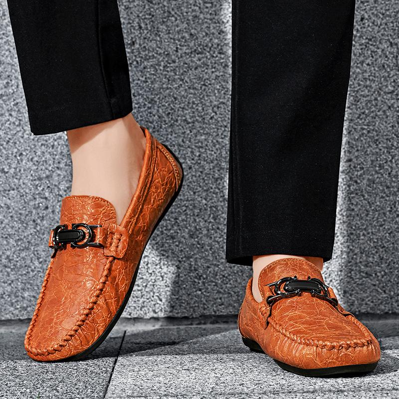 Mode Hochwertige Rindsleder Slipper Slip-On Fahrschuhe Lässige Weiche Mokassins Marke Luxus Kleiderschuhe Klassische Leder Laufschuhe