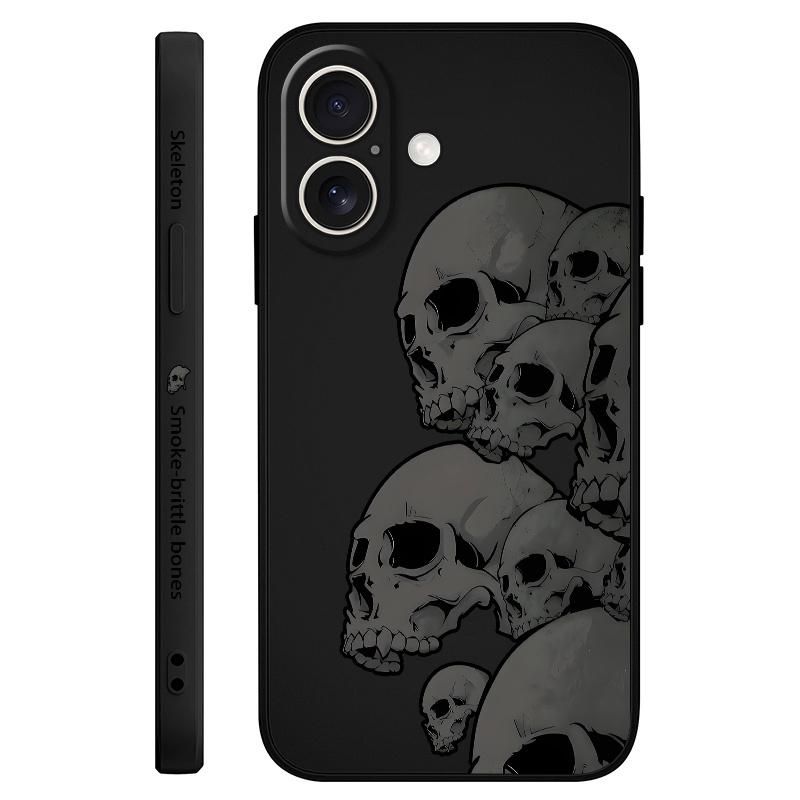 

Dark Skeleton Phone Case For iPhone 16 16e 15 14 13 12 11 X XR XS Plus Pro Max Mini Silicone Cover iPhone XS чорний