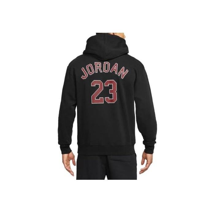 Jordan Logo Print Hoodie Men Tops Black FD7466-010