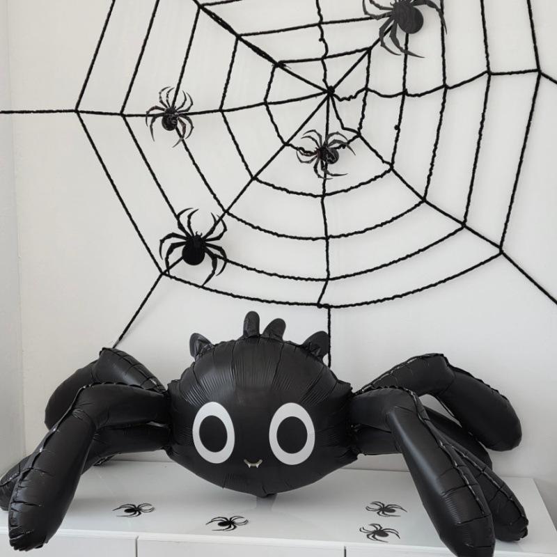 Halloween 3D Black Spider Balloon Ghost Festival Party Decorations Trick Toy Balloon Halloween Party Supplies Inflatable Ballon