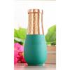 Pure Copper Bedroom Bottle, Vase Design Half Green Silk Half Hammered Finish, Drinkware & Storage Purpose - Volume 1425 Ml