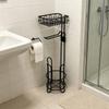 Freestanding Toilet Roll Stand Space-Saving for Guest Bathrooms