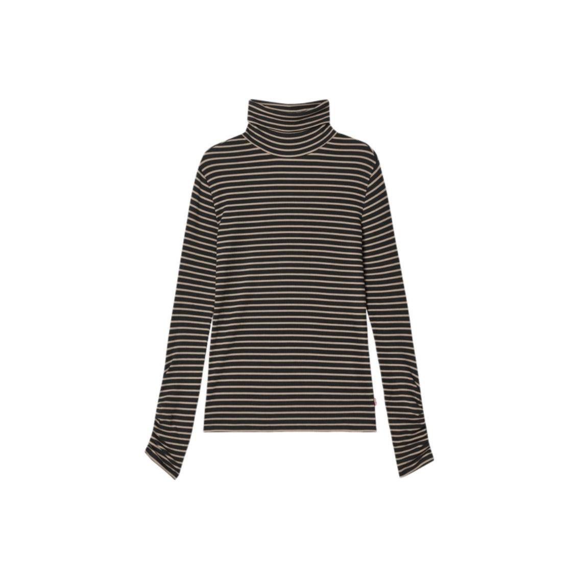 

Levis Удобная вязаная повседневная полосатая водолазка с длинным рукавом Женские топы 001XT-0001 M