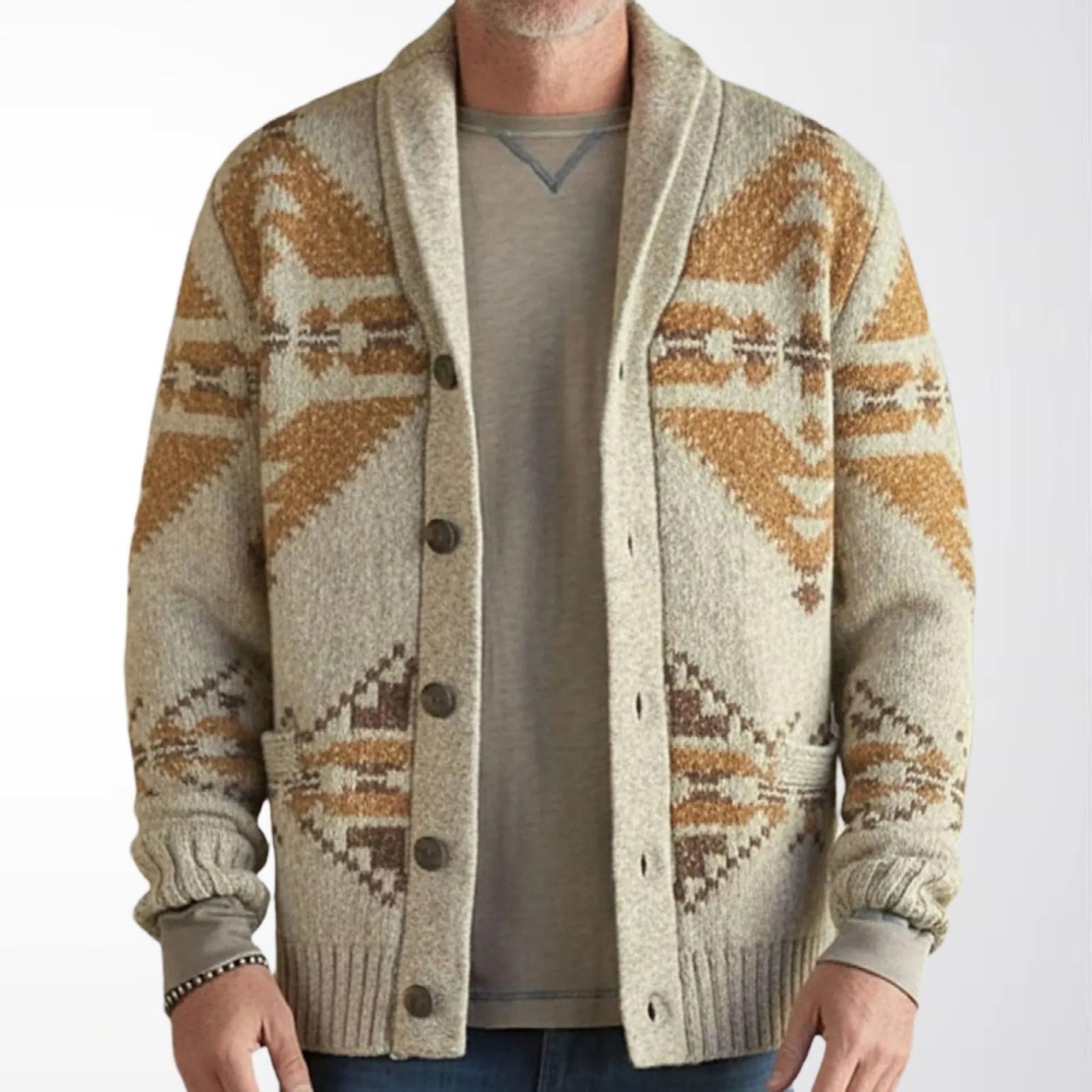 Стильный повседневный кардиган-жакет с лацканами, длинный облегающий вязаный свитер L хаки