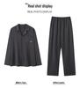 Men's Spring & Autumn Long-Sleeved Cotton Cardigan Pajama Set with Pants