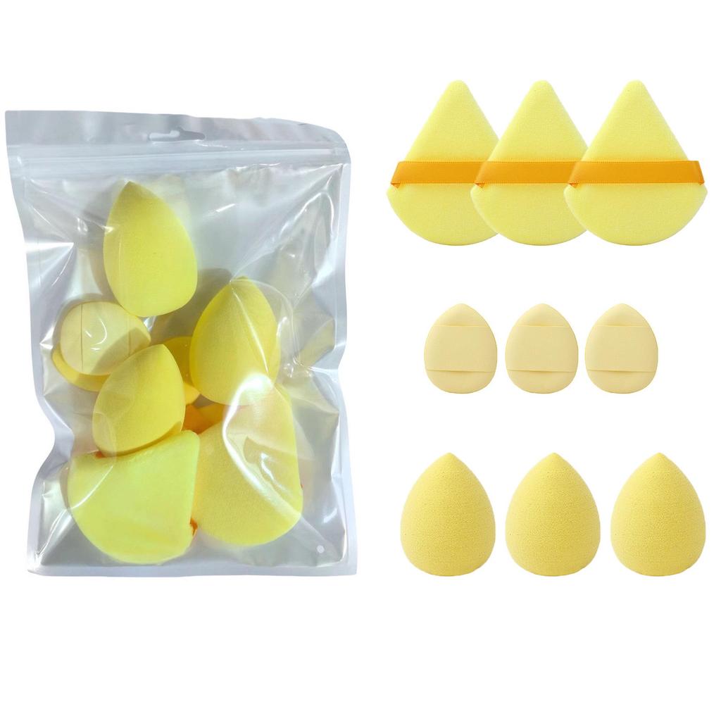 9-Piece Non-Absorbing Puff Makeup Sponge Set for Wet & Dry Use