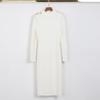 High-end quality spot spring and autumn new knitted Internet celebrity fashion long sleeve nail diamond buckle hollow long dress 2628