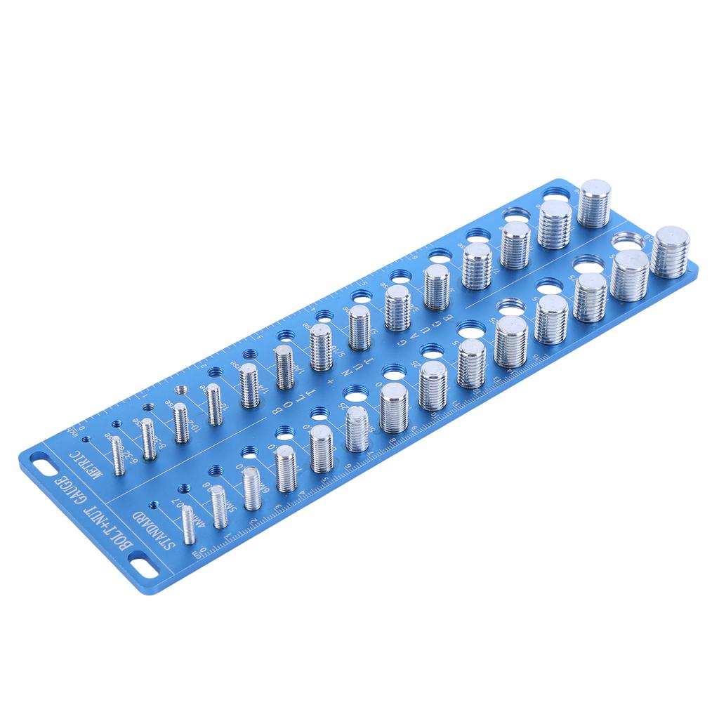 Nut and Bolt Identifier Gauge with 14 SAE & 14 Metric Sizes Thread Gauge Screw Size Checker for Quickly Identify Thread Sizes