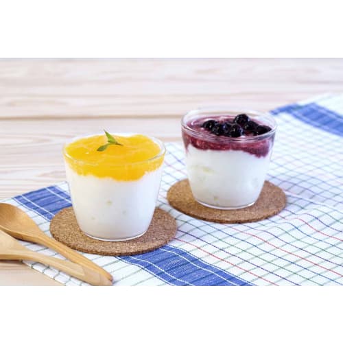 HARIO Varmebestandig Glass Puddingkopper, 200ml, Laget i Japan, PRC-20-BK, Sett med 6, Klar