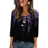 343/4 Sleeve Shirts For Women Cute Print Graphic Tees Blouses Casual Plus Size Basic Tops Pullover