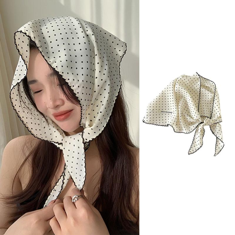 Stilvolles Polka-Dot Dünnes Stirnband Sommer Kleiner Schal Sonnenschutz Haarband Für Sport Outdoor Laufen