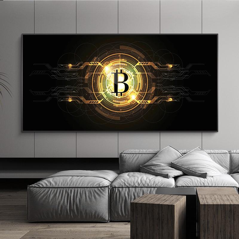 Bitcoin Canvas Painting Art Posters and Prints Bedroom Home Decoration Painting Posters HD Prints Wall Art Modular Living Room