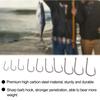 100PCS High Carbon Steel Fishing Hooks with Sharp Barb Hook Fishers Accessory Black with Hole
