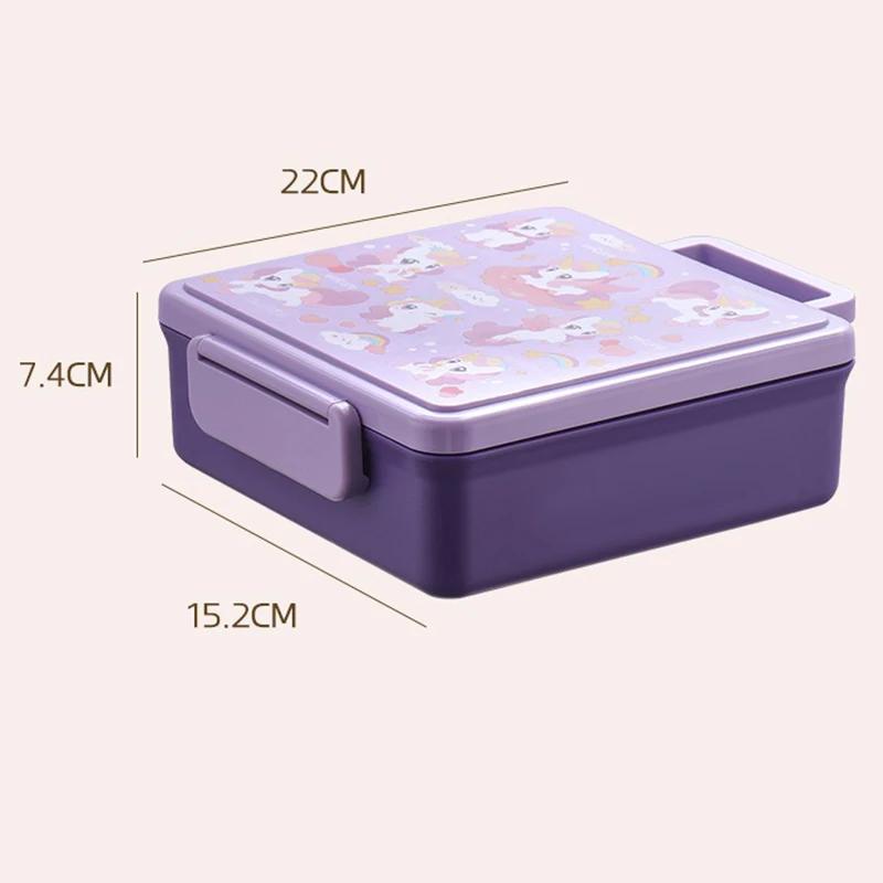 Brotdose Cartoon Obstsalat Bento Box mit Besteck für Kinder Tragbar Student Büroangestellte Lebensmittelbehälter Mikrowellengeeignet