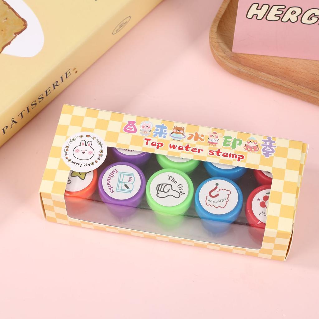 Children's Cartoons Encourage Comments Stamps Kindergarten Teachers Stamp Colored Tap Water Stamp Toys