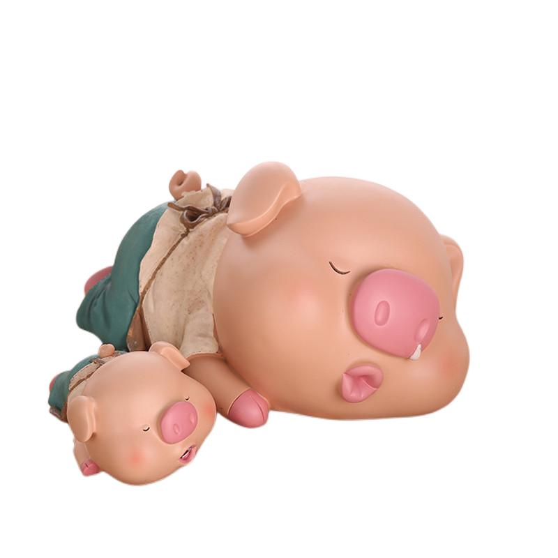Piggy Pig Lying Posture Home Resin Craft Ornaments Money Box Piggy Bank Cash Box Coin Bank Moneybox Coin Box Large Piggy Bank