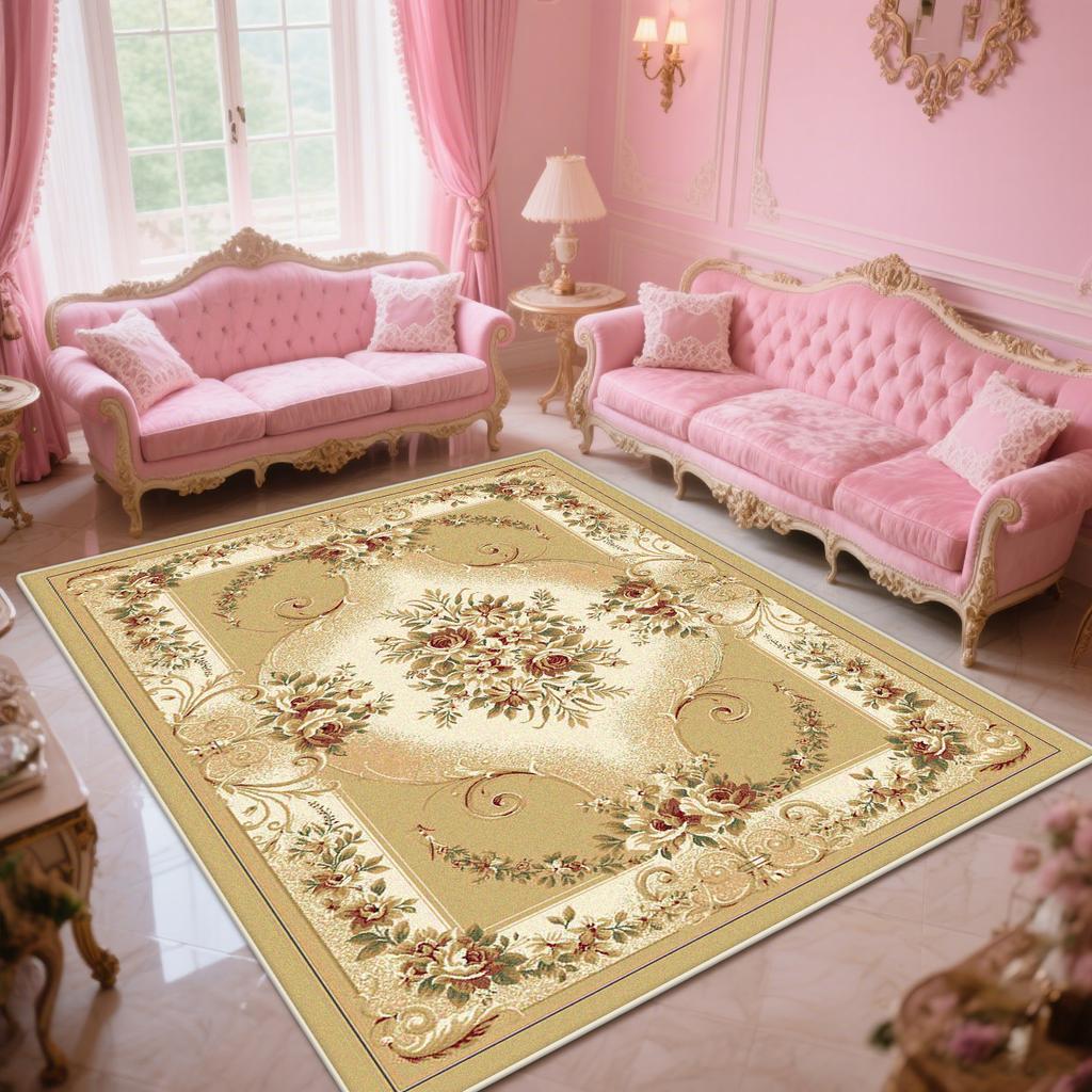 European Luxury Carpet Flower Decoration Living Room Large Area Rugs Classical Bedroom Sofa Fluffy Soft Foot Mat Customizable