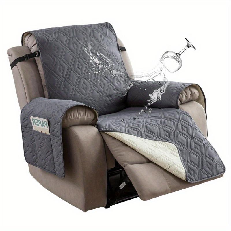 1pcs Waterproof Recliner Cover with Pockets Non-Slip Washable Sofa Protector for Furniture Universal Fit Durable Couch Slipcover