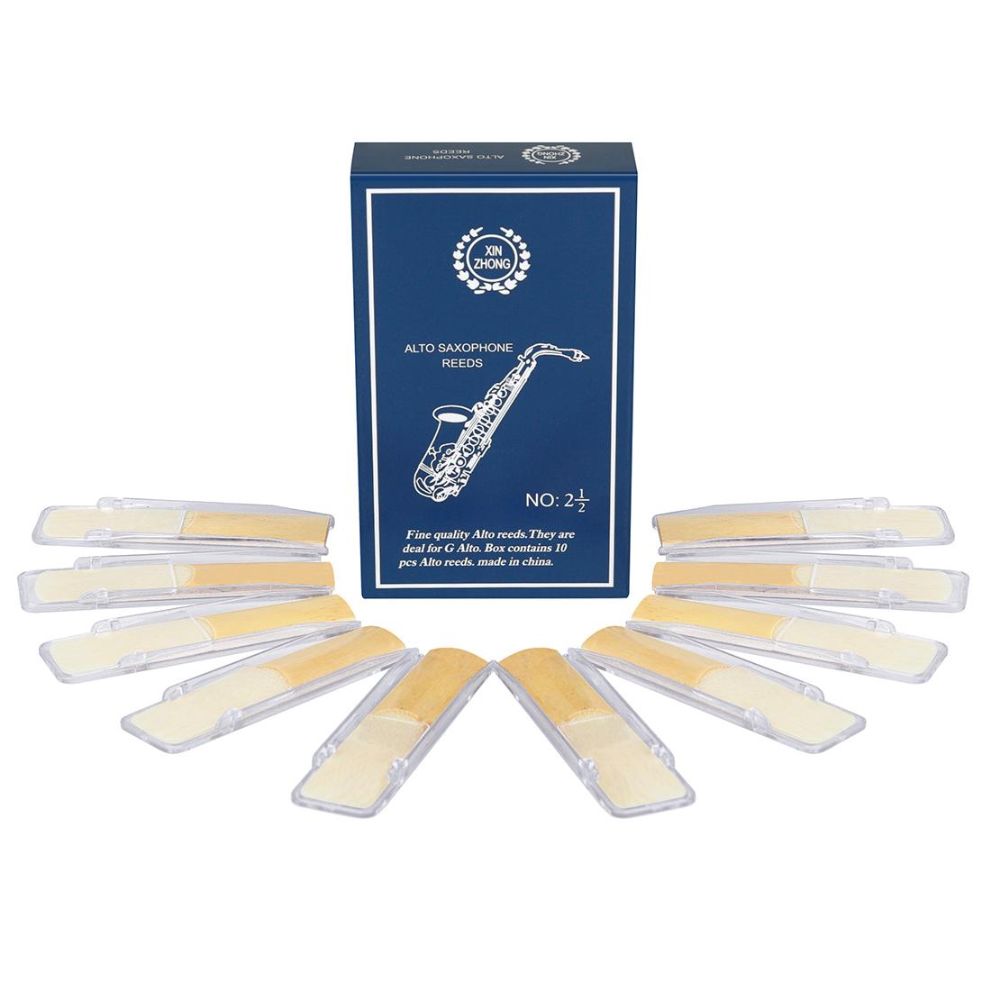 10 Pcs Alto Saxophone Reeds Strength 2.5 Individual Packing E-flat Alto Saxophone Reed Woodwind Instrument Small Accessories