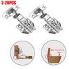 2-20Pcs Stainless Steel Cabinet Door Hinges Hydraulic Damper Buffer Soft Close Quiet Concealed with Screws for Wardrobe