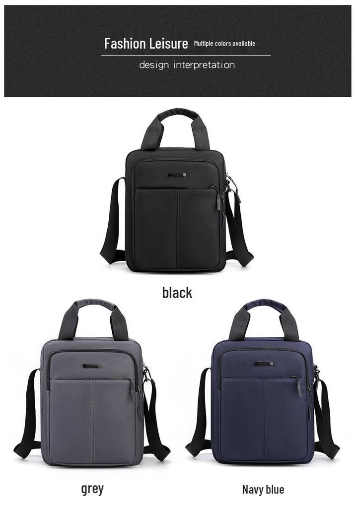 Herren-Einfarbiger Polyester-Crossbody-Rucksack – Große Kapazität, Lässiges Business-Vertikales Design