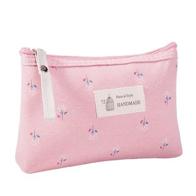 Borsa cosmetica in tela alla moda da donna, con cerniera floreale, piccola borsa per il trucco, organizer da viaggio in tela, mini borsa da toilette da donna