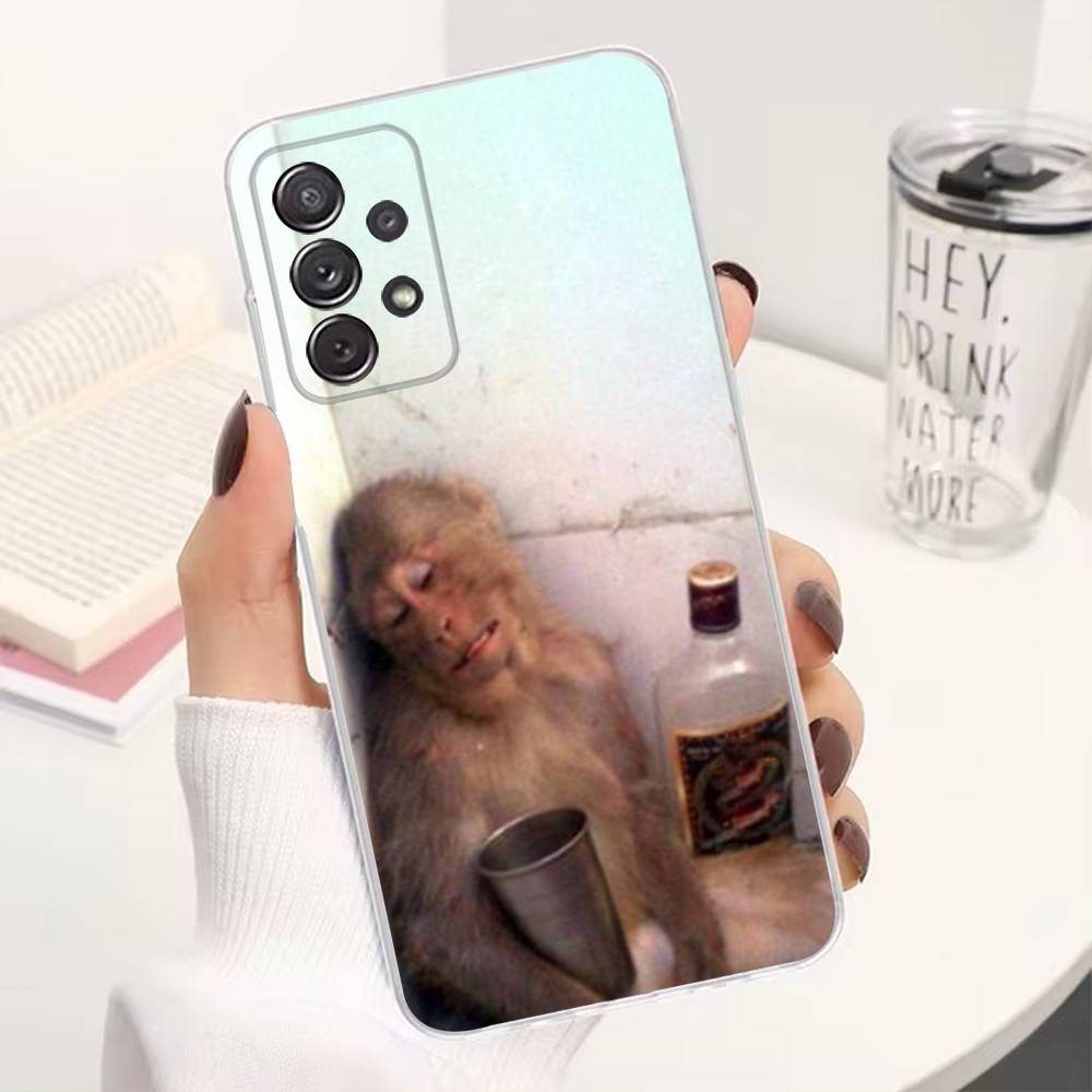 Cute Funny Monkey For Samsung A30,51,71,S9,Ultra,S20,FE,21,PIus,10,22,Lite,23,Transparent, Silicone Case
