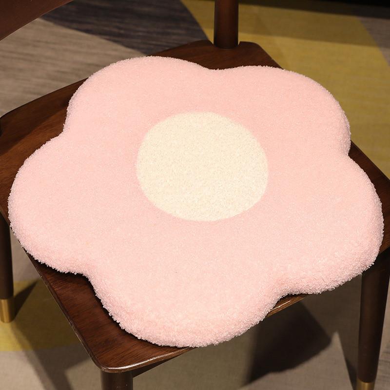 

Style Nordic Home Floral Chair Cushion With Memory Foam Living Room Decor Doll Teddy Pink