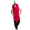 Halloween Pepper Cosplay Costume Set Customizable for Adults Kids, Red Chili Outfit Party Dress