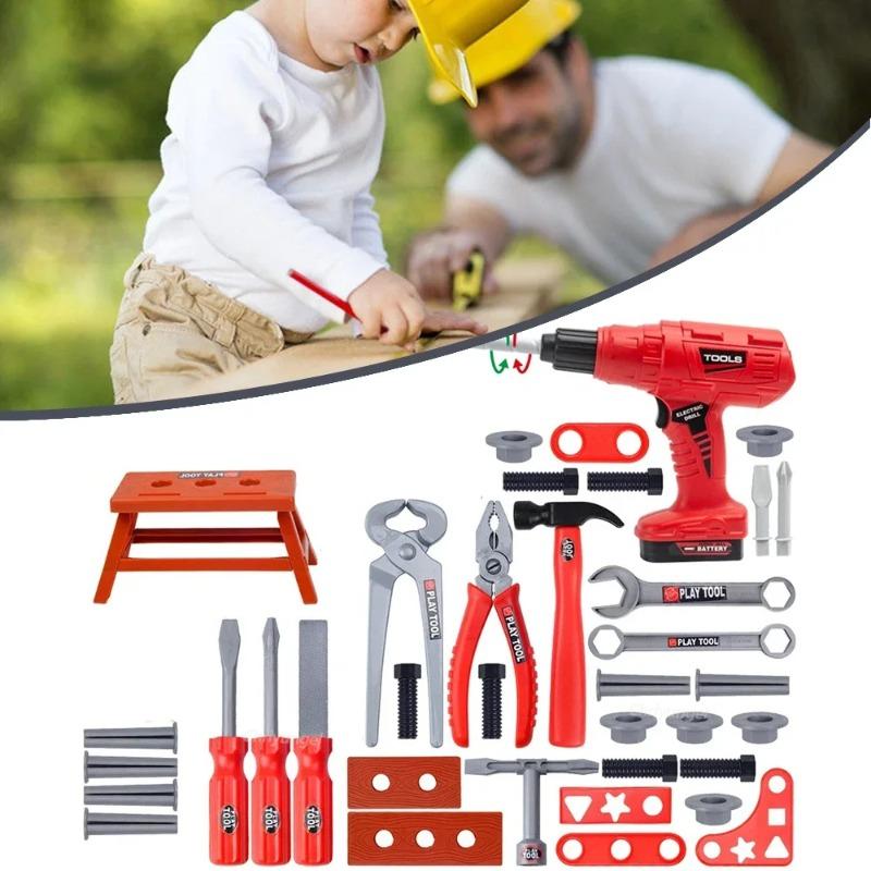 Pretend Tools Kit Toys 38/41 PCS Play Repair Tool Set Engineer Simulated Plastic Construction Toys Toddler Kids Boys Gift