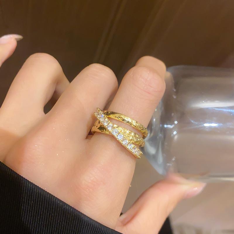 INS Fashion Creative Design Twist Cross Ring For Women Men Trending Irregular Metal Open Finger Rings Couple Punk Jewelry Gifts