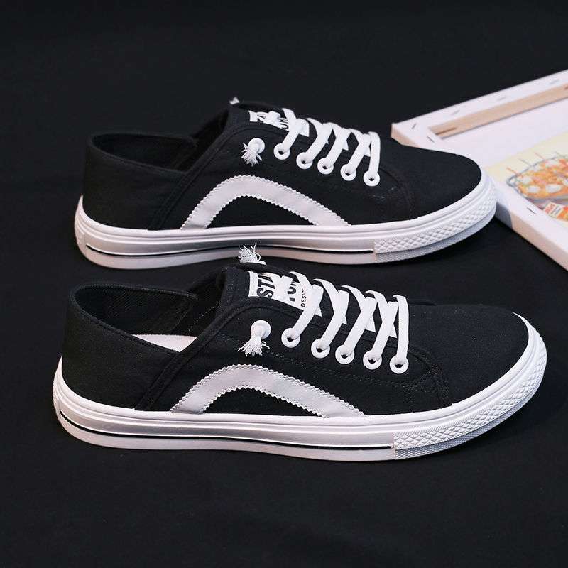 

Spring and summer shoes men s one-pedal lazy cloth shoes men s two wear canvas shoes trendy shoes versatile casual board shoes men s shoes 44