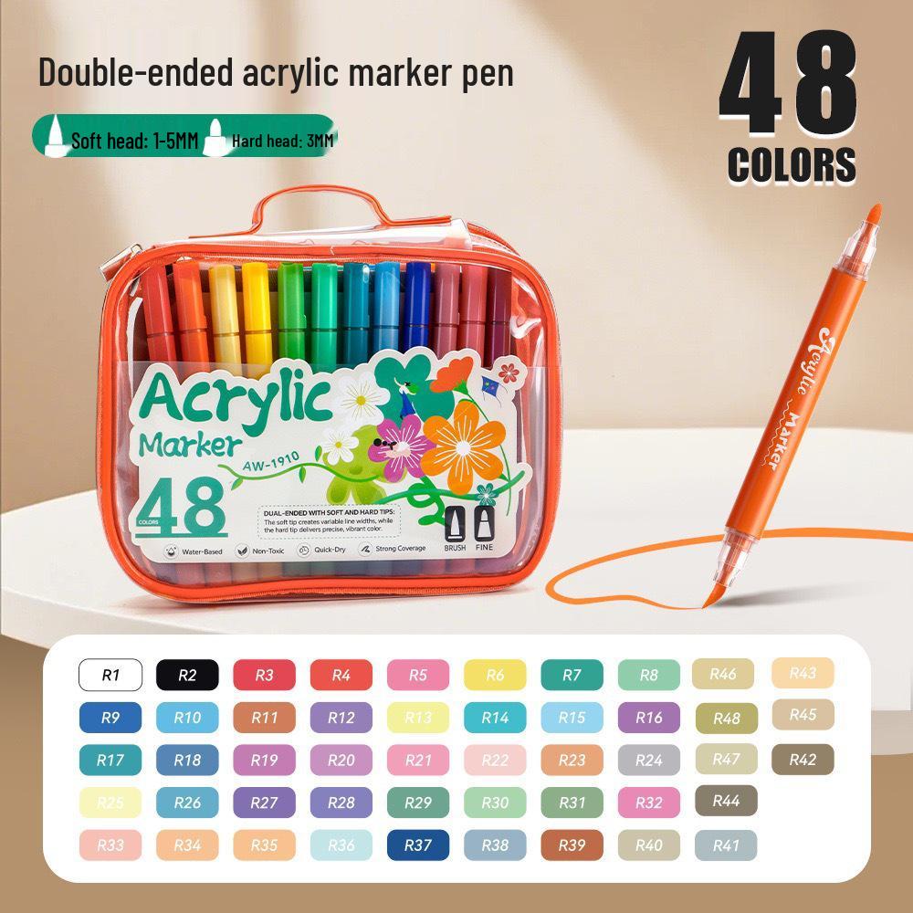Dual-Tip Acrylic Marker Storage Bag Set for Kids Art - Stackable Colored Markers