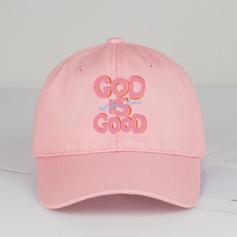 God Is Good All The Time Printed Multicolor Baseball Cap Casual Streetwear Adjustable Unisex Hat For Unisex Women