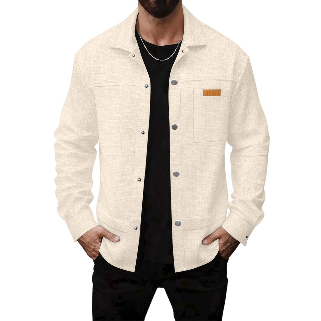 Men's Relaxed-Fit Casual Jacket Long-Sleeve Outerwear