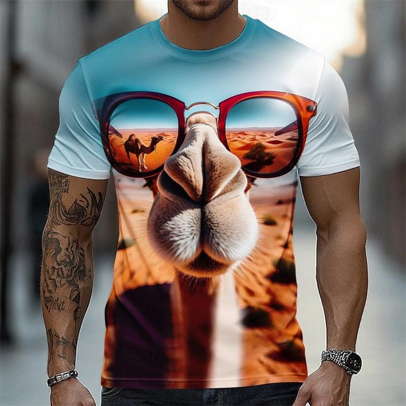 

3D Funny Animal Print T-shirt For Men Cool Camel Funny Cow XXS