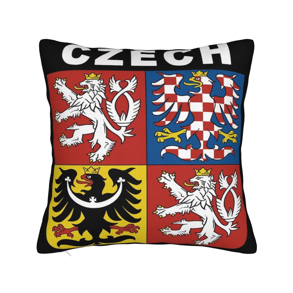 Czech Republic Coat Of Arms Pillow Cover Merch Soft Cushion Cover Decoration Pillow Case Cover Home Multiple Sizes