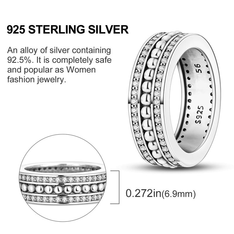 Inel de nunta Argint 925 Inele de femeie Inele de logodna Inimii Inimii Printesa Infinita Flori Populare