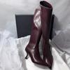 Autumn New Stiletto Fashion Boots Women'S Pointed Toe Side Zipper Anti-Slip Wear-Resistant Tall Single Boots