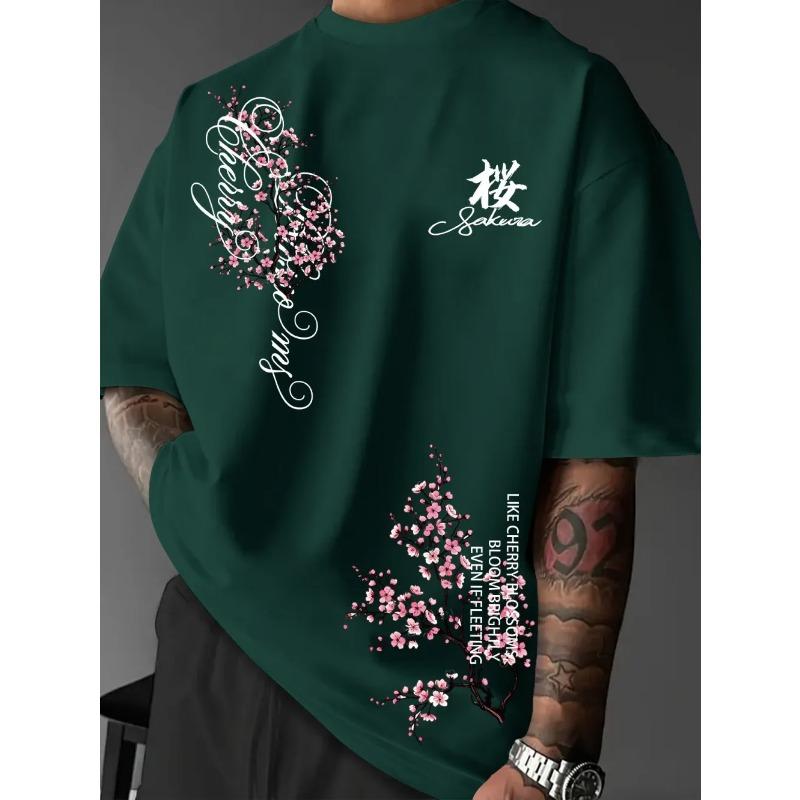 European and American men's Gothic summer personalized letter print soft and breathable round neck T-shirt outdoor urban top