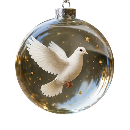 Bird Christmas Ball Ornament Shatterproof Plastic Clear Ball Ornament with Lifelike Birds Holiday Hanging Baubles for Xmas Tree Decor