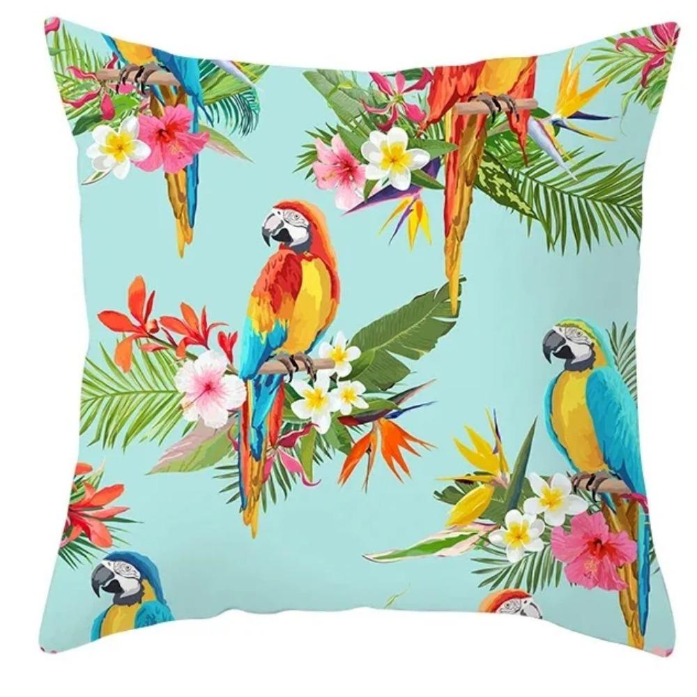 Federa per cuscino per divano, federa per cuscino stampata, Stile Tropicale, Animale, uccello, pappagallo, decorazione d'interni