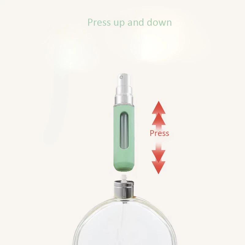 1pcs 5ml Candy Color Mini Travel Portable Bottom Filling Perfume Bottle Liquid Sub-Bottling Spray Refillable Jar Empty Cosmetic
