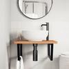 Vidaxl Wall Shelf Under Sink, Steel and Solid Beech Wood