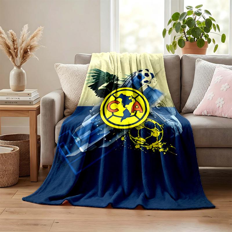 Club America blanket Flannel Blanket Soft Cozy Plush Throw for Sofa Bed Lightweight Home Decoration